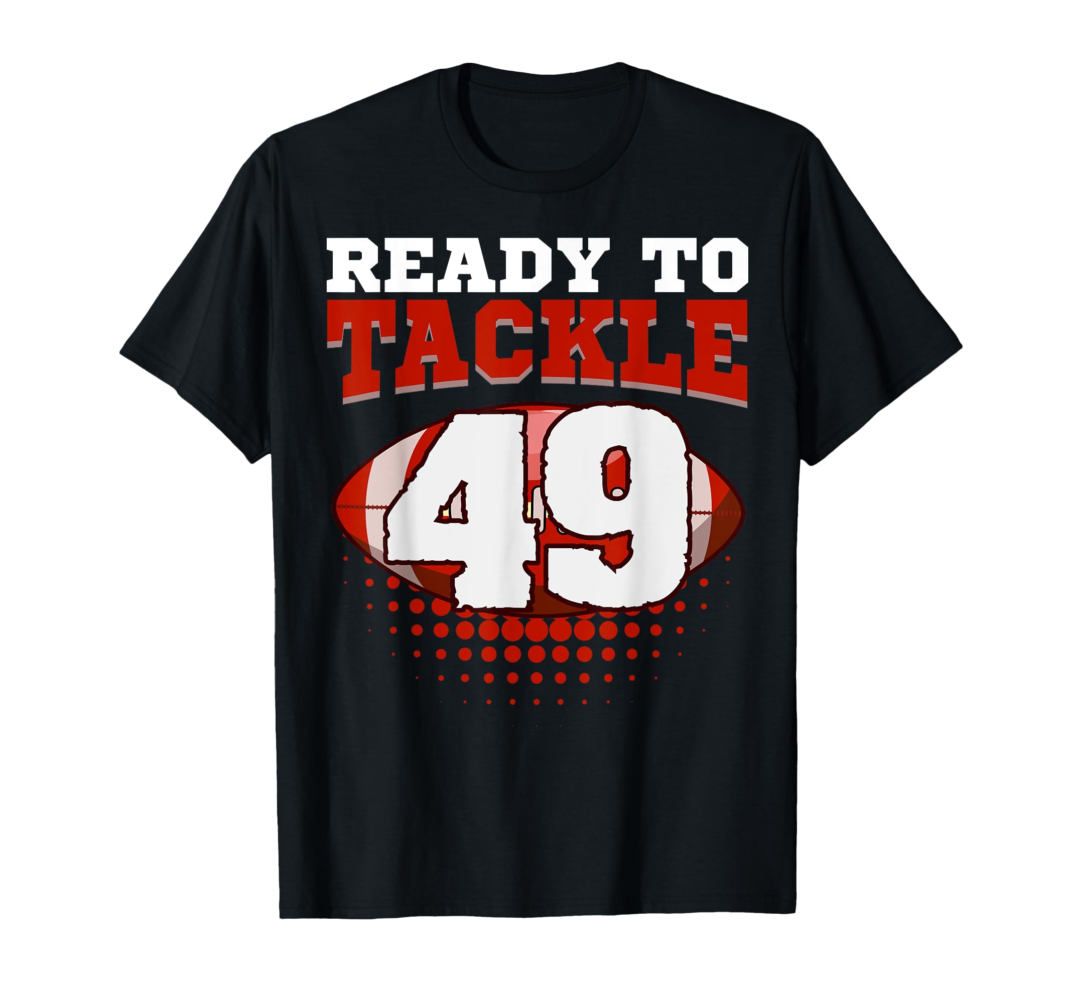Football 49Th Birthday Player Tackle T-Shirt - Custom Art Print for Adults