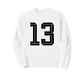 13 White Number 13 Sports Fan Soccer Sweatshirt - Trendy Graphic Men Women