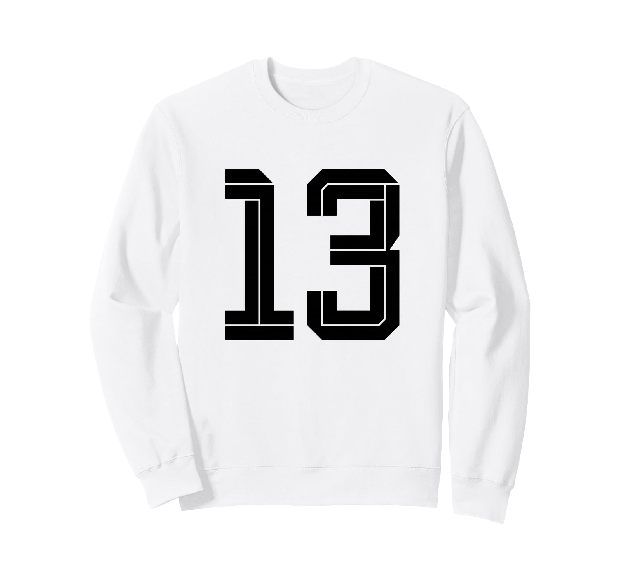 13 White Number 13 Sports Fan Soccer Sweatshirt - Trendy Graphic Men Women