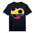 Colombia Soccer Ball Heart Colombian T-Shirt - Minimalist Print Men Women