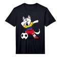 Dabbing Husky Dog Colombia Football T-Shirt - Fun Novelty Design Unisex