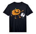 Pumpkin Playing Soccer Football T-Shirt - Novelty Apparel for Adults