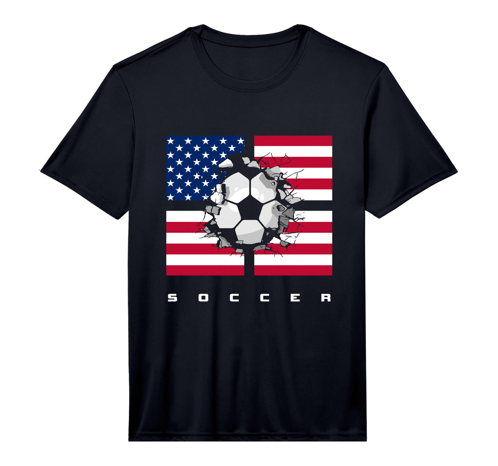American Flag Soccer Soccer T-Shirt - Custom Art Print for Adults