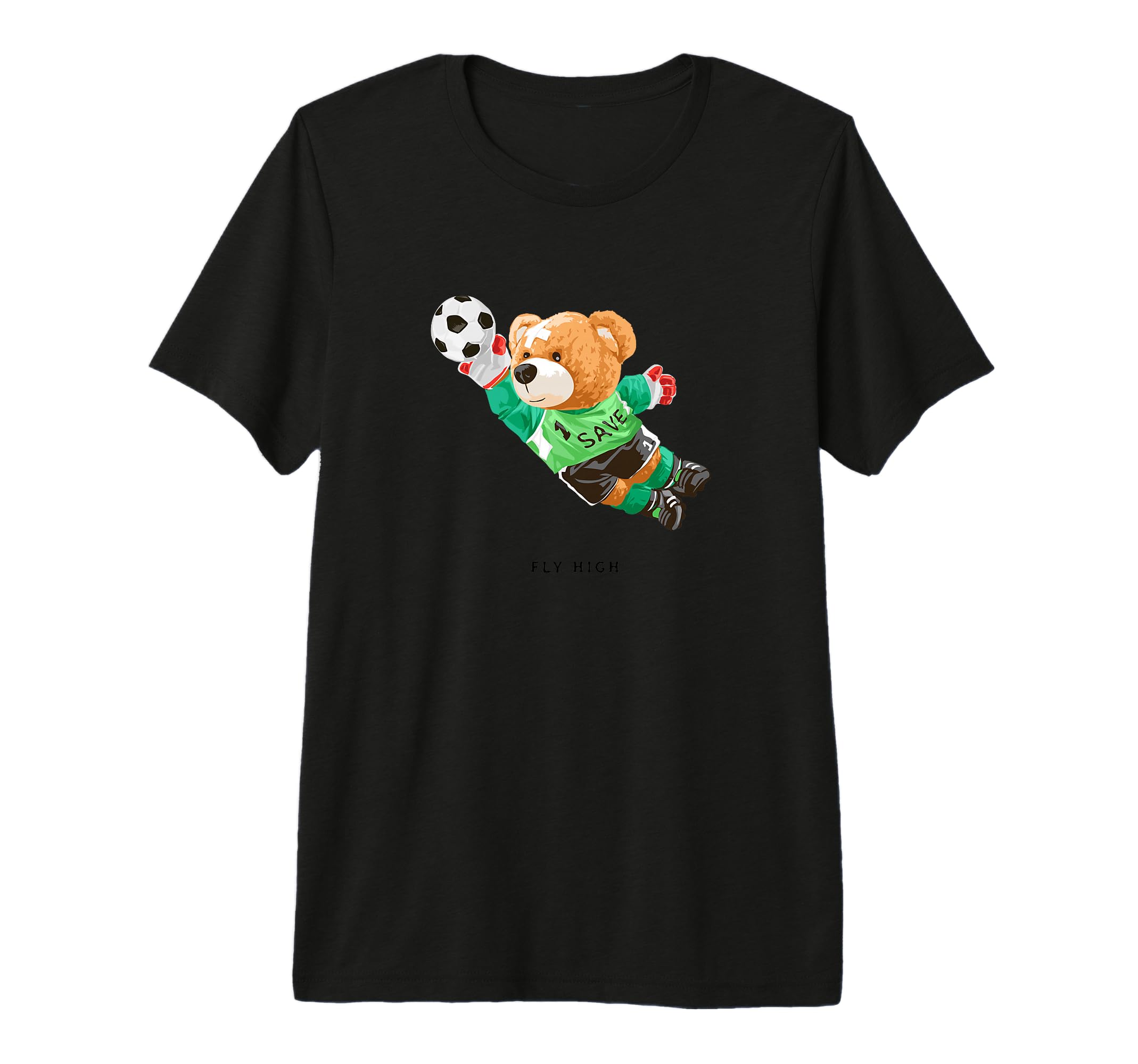 Fly High Save Teddy Bear Goal Keeper T-Shirt - Custom Art Print Men Women