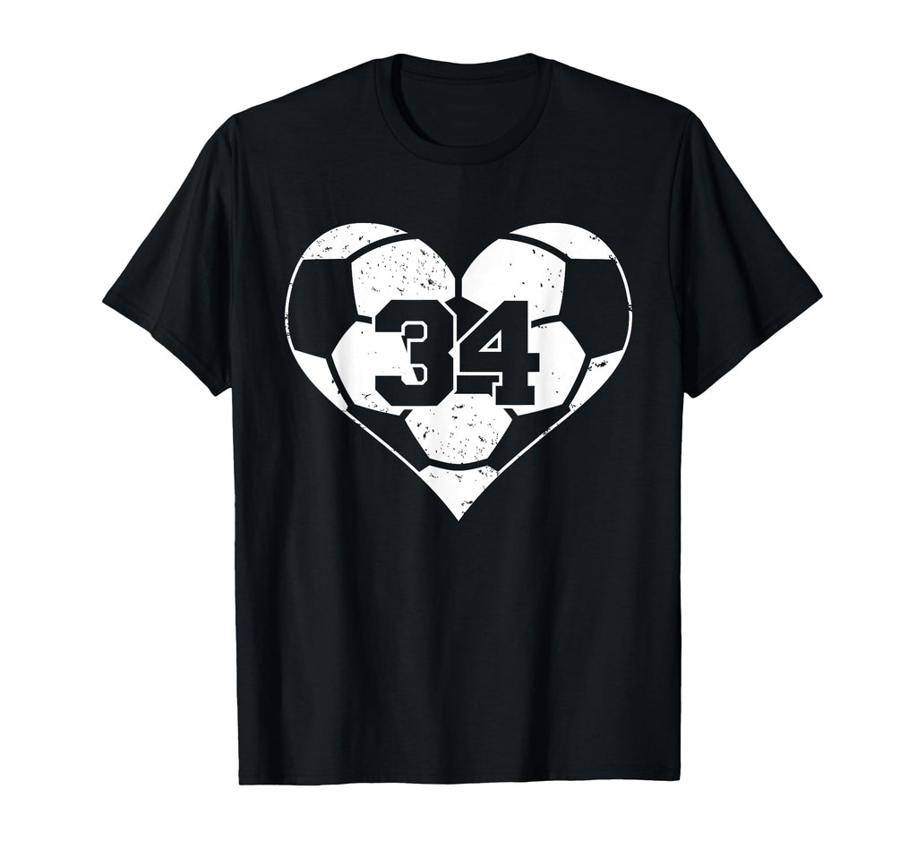 Soccer Number 34 Jersey Funny Soccer T-Shirt - Custom Art Print Men Women