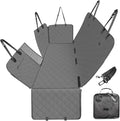 Dog Car Seat Cover for Back Seats 100% Waterproof with Metal Buckle Mesh Window Scratch Proof Heavy Duty Rear Backseat Protector Hammock for Pet, SUV Truck Vehicle Accessories, 54" x 58", Grey