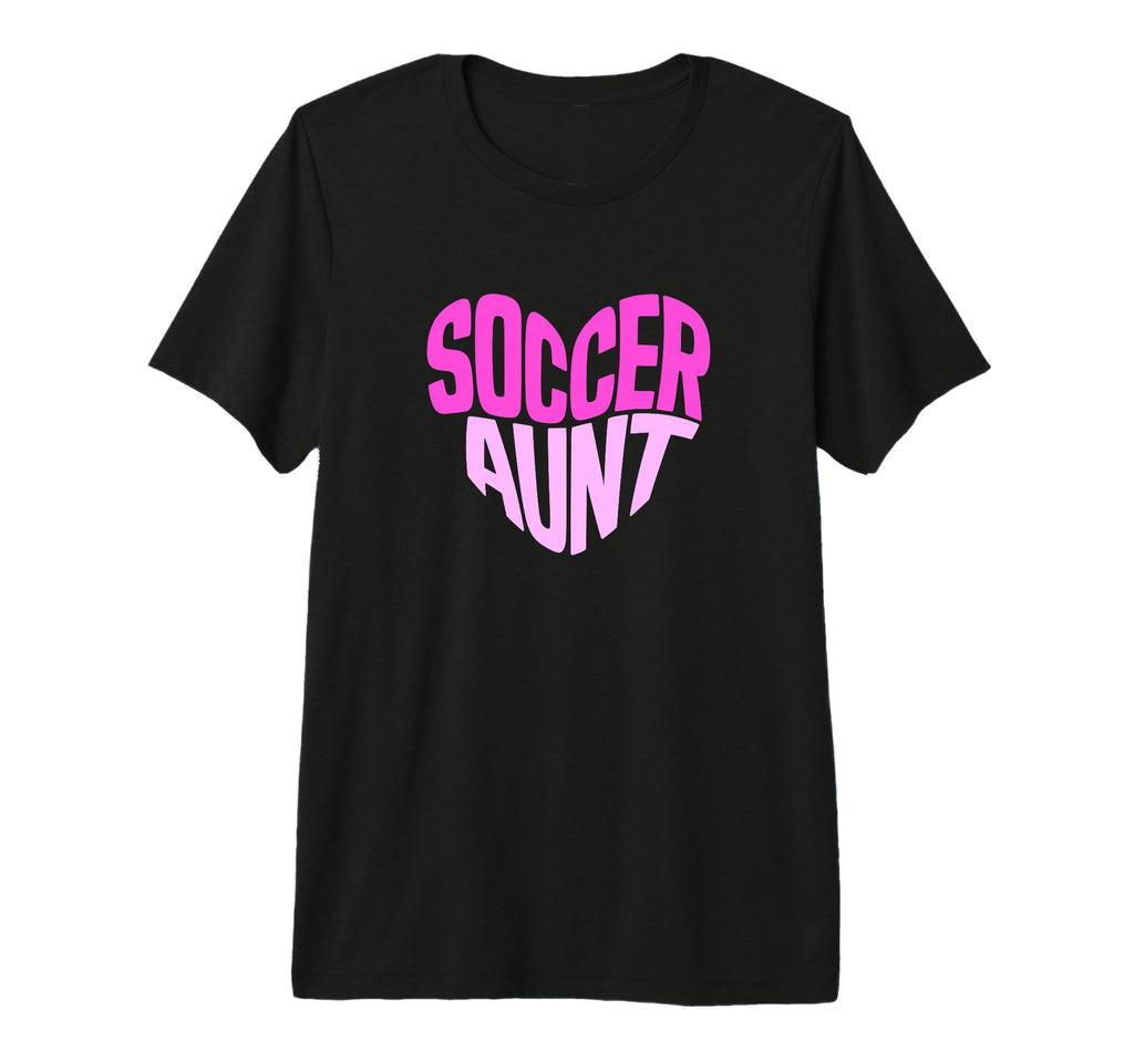 Soccer Aunt Proud Soccer Auntie Heart T-Shirt - Unique Graphic Men Women