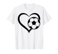 Soccer Heart Soccer Ball Heart T-Shirt - Casual Everyday Wear Unisex