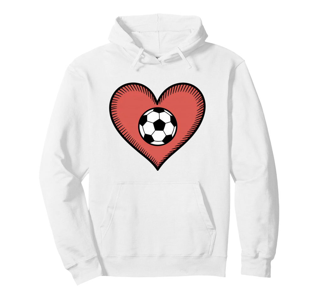 Soccer Love Heart Fans And Players Hoodie - Aesthetic Graphic for Adults