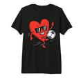 Heart Playing Soccer Valentines Day T-Shirt - Novelty Apparel for Adults
