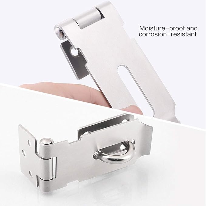 Door Locks Hasp Latch, 3 Inch Stainless Steel Safety Packlock Clasp Hasp Lock Latch, Extra Thick Door Gate Lock Hasp with Screws Brushed Finish 2 Pack