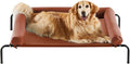 RRPETHOME Large Elevated Cooling Dog Bed, Raised Dog Cot Beds for Large Dogs, Elevated Outdoor Pet Cot, Chew Proof Portable Cooling Pet Cot with Skid-Resistant Feet and Breathable Mesh