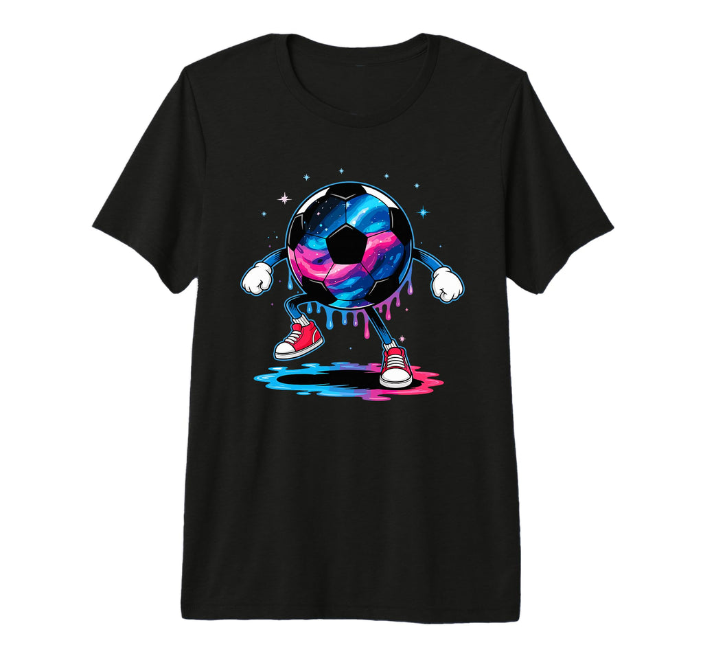 Soccer Ball Dripping Street Tri Blend T-Shirt - Trendy Graphic Unisex