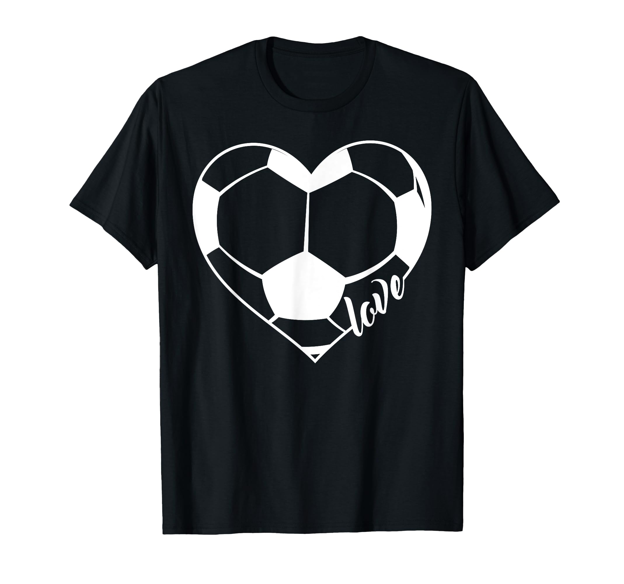 Love Soccer Ball Heart T-Shirt - Trendy Graphic for Adults