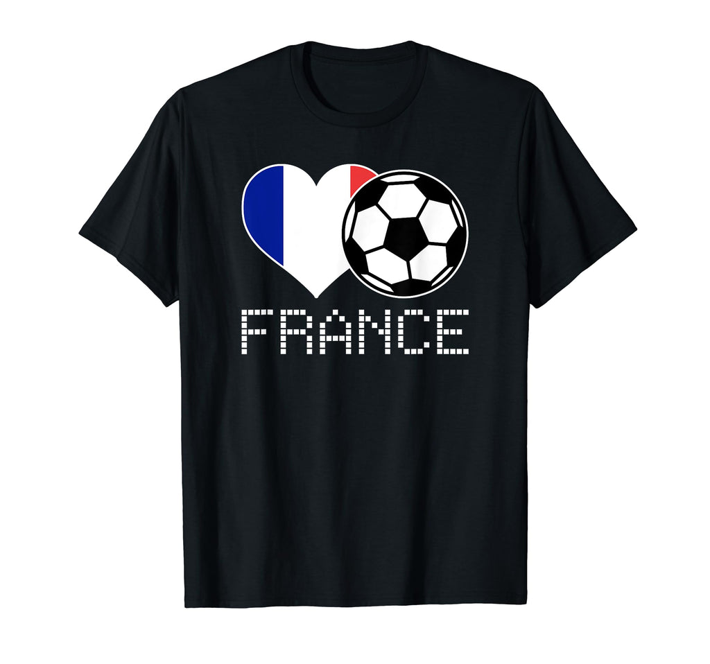 France Soccer French Flag Love T-Shirt - Fun Novelty Design Men Women