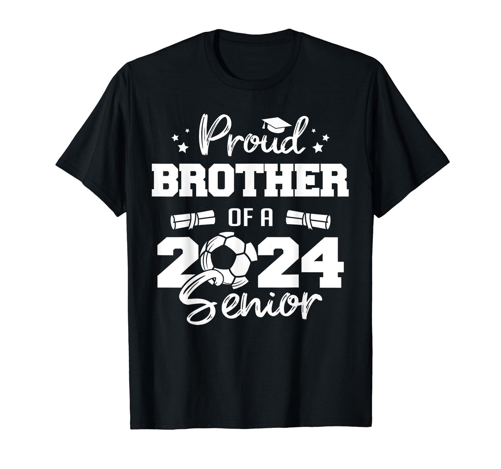 Proud Brother 2024 Senior Funny T-Shirt - Minimalist Print Men Women