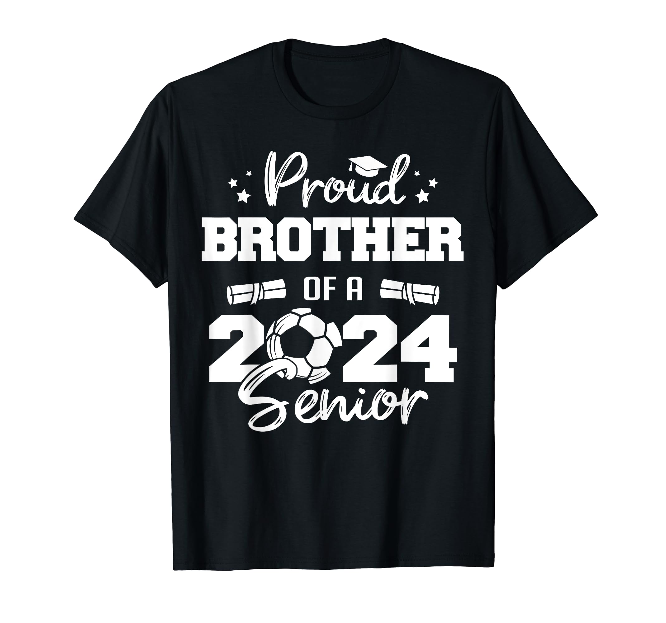 Proud Brother 2024 Senior Funny T-Shirt - Minimalist Print Men Women