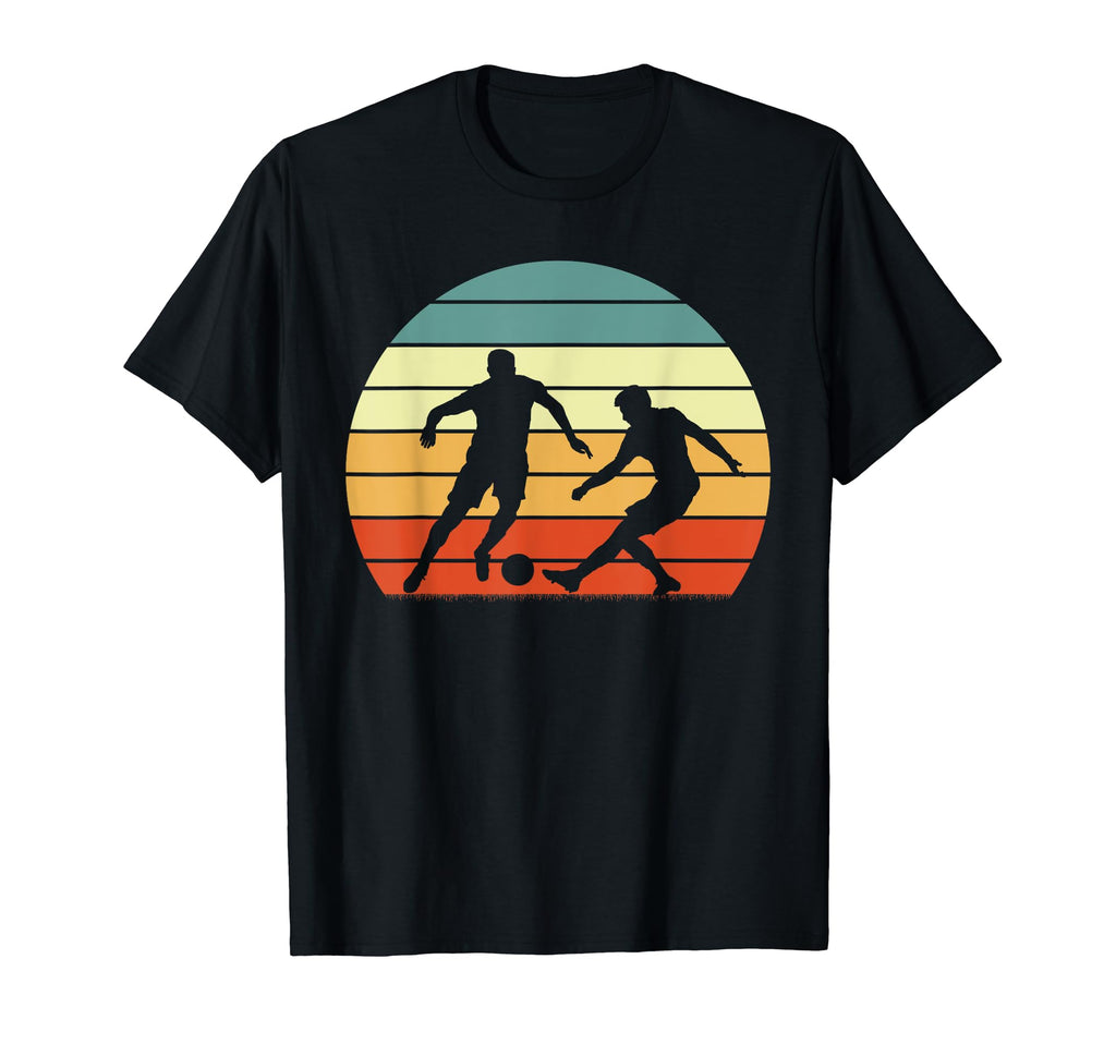 Soccer Sunset Two Soccer Players T-Shirt - Graphic Print Unisex