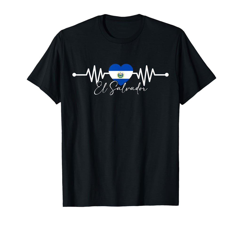 El Salvador Heritage Roots Heartbeat T-Shirt - Trendy Graphic for Adults