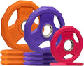 SPART Color Coded Weight Plate 2-Inch Rubber Coated Olympic Grip Plate for Barbell, Solid Cast Iron Weight Plates for Strength Training, Weightlifting, Crossfit, Home Gym, 2.5LB/5LB/10LB/25LB/35LB/45LB, Pair