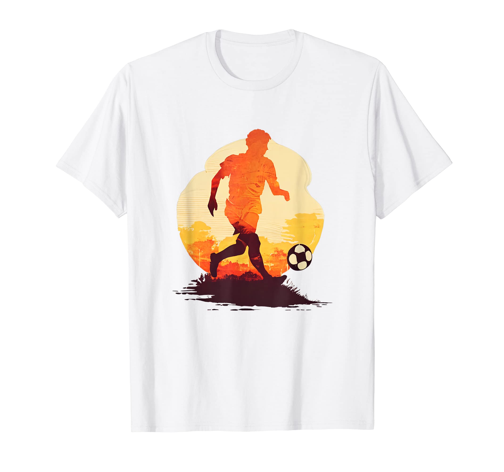 Soccer Player Silhouette Sunset T-Shirt - Streetwear Style Men Women