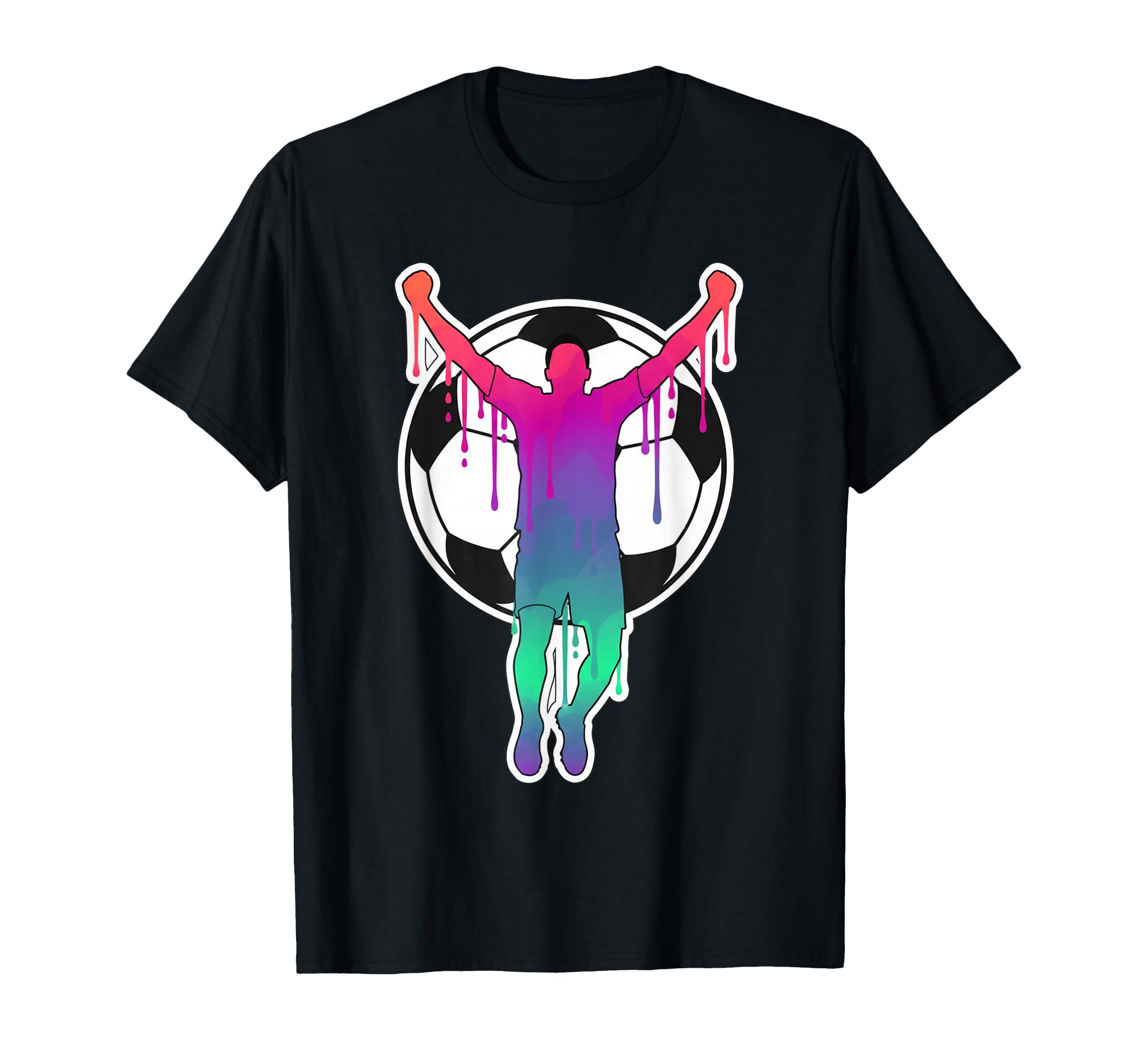 Soccer Player Celebration Silhouette T-Shirt - Aesthetic Graphic Men Women