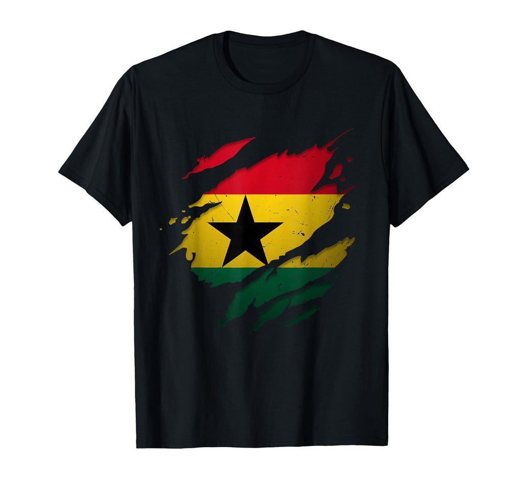 Proud Ghanaian Torn Ripped Ghana Flag T-Shirt - Trendy Graphic Men Women