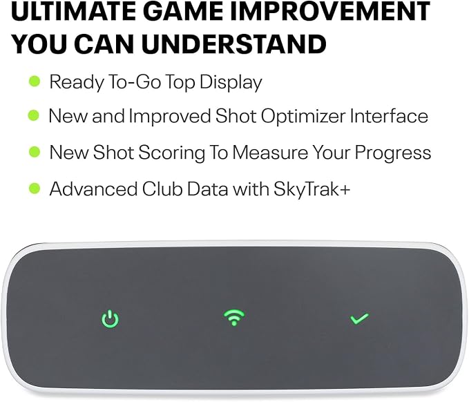 SkyTrak+ Launch Monitor and Golf Simulator - Tour-Level Golf Analysis with Dual Doppler Radar, Enhanced Camera, Real-time Gameplay Simulation, Wi-Fi, USB-C Charging