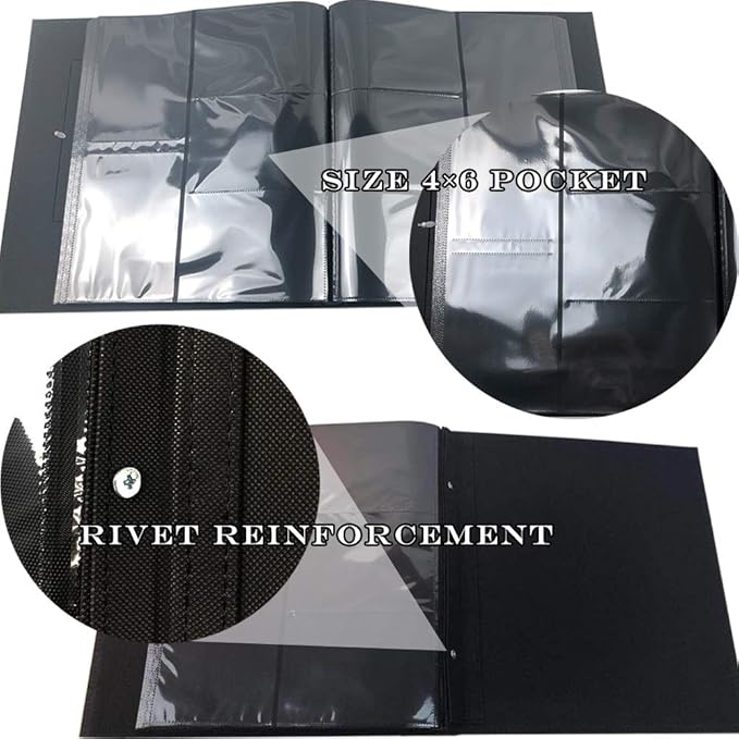 RECUTMS Photo Album 600 Pockets,Sewn Bonded Black Leather Book Pockets Hardcover Photo Frame 4x6 Photos Anniversary Baby Vacation Album (Brown)