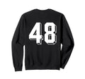 Number 48 Backside 80S 90S Team Sweatshirt - Graphic Print for Adults