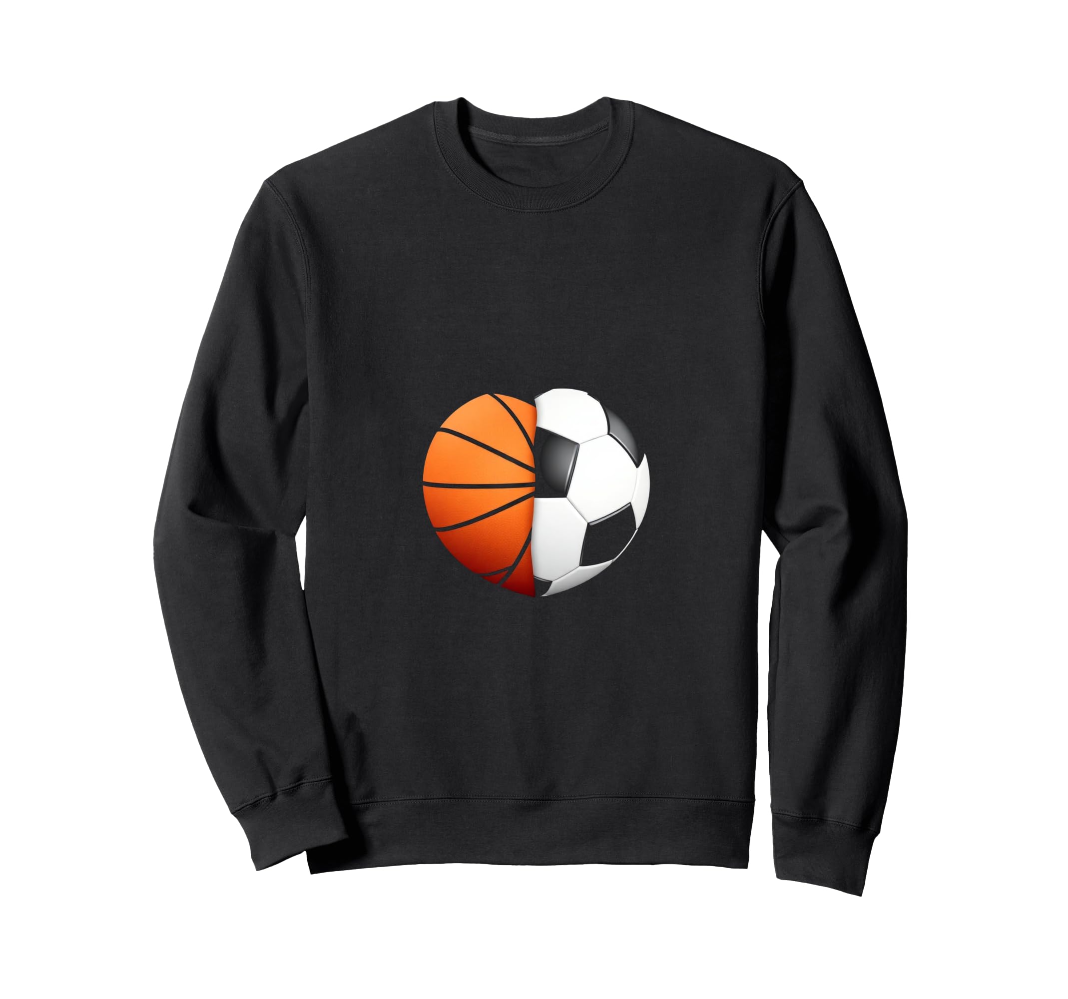 Split Heart Basketball Soccer Sweatshirt - Fun Novelty Design Unisex