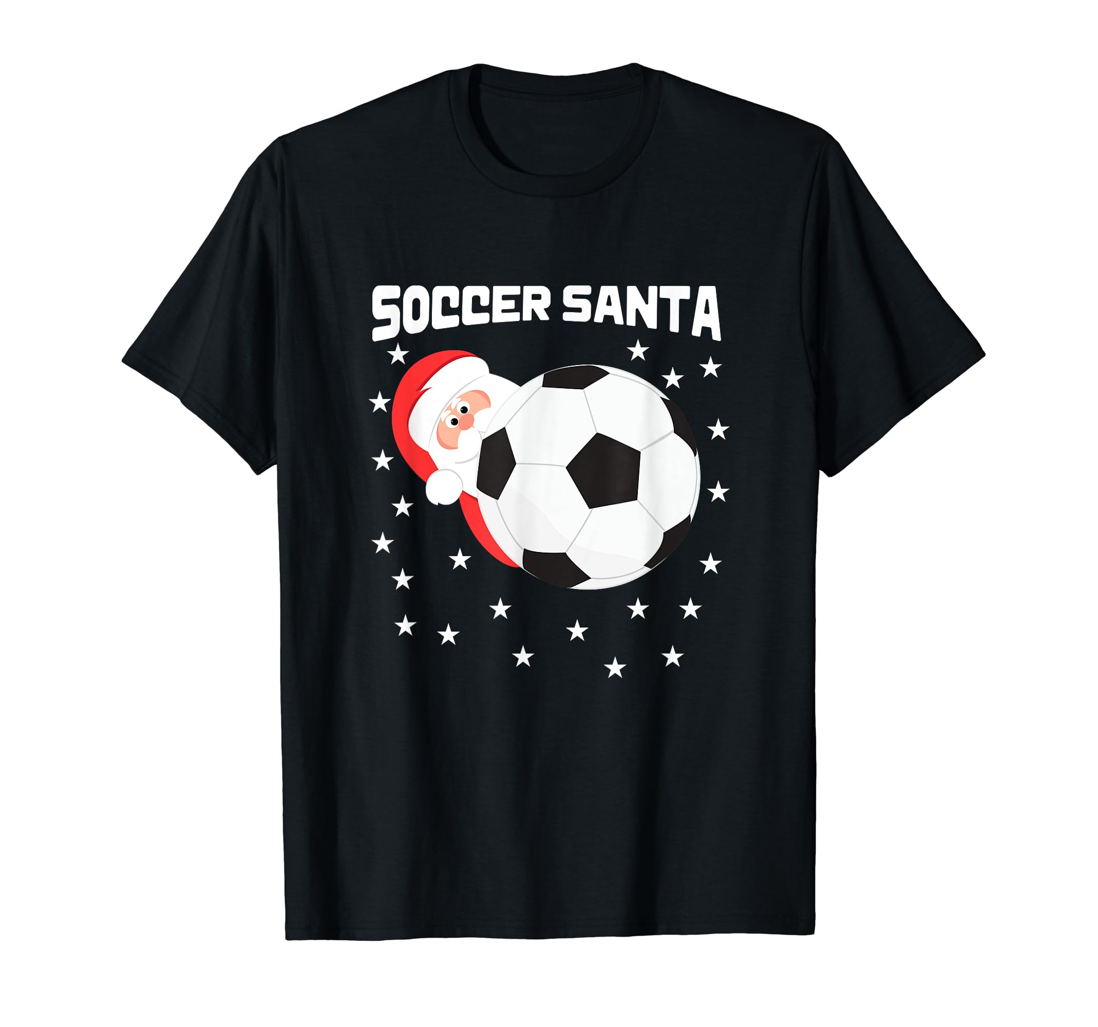 Soccer Goalkeeper Holiday Santa Claus T-Shirt - Casual Everyday Wear Unisex