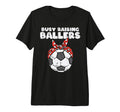 Busy Raising Ballers Soccer Polka T-Shirt - Unique Graphic for Adults