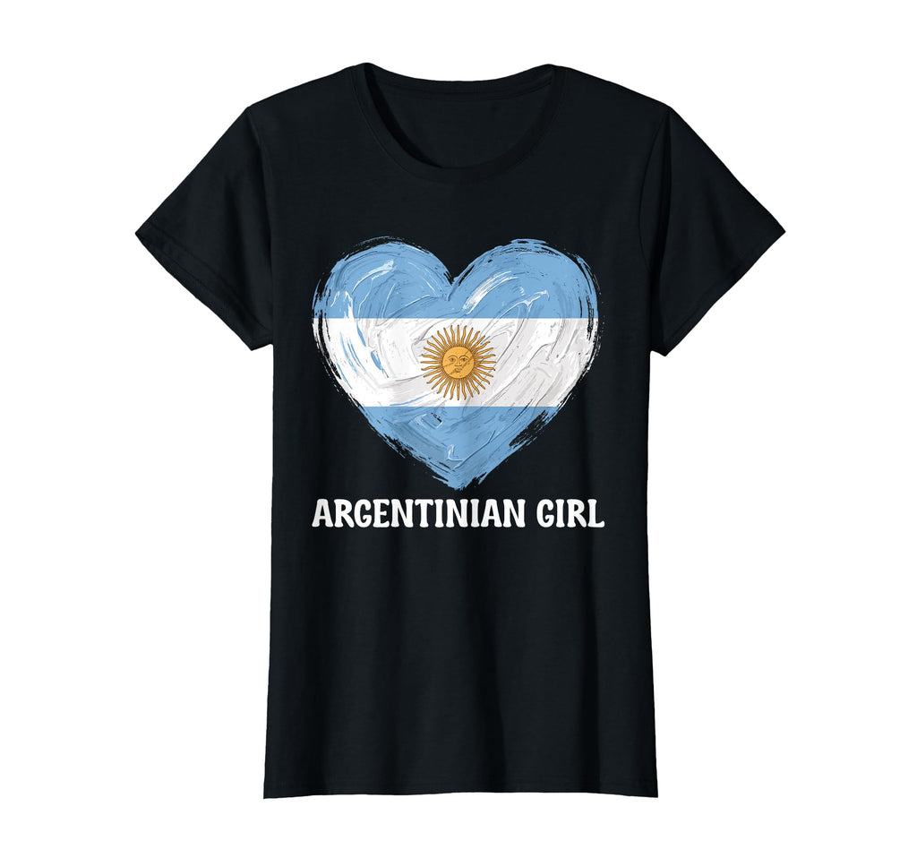 Argentinian Flag Heart Soccer Football T-Shirt - Graphic Print Unisex