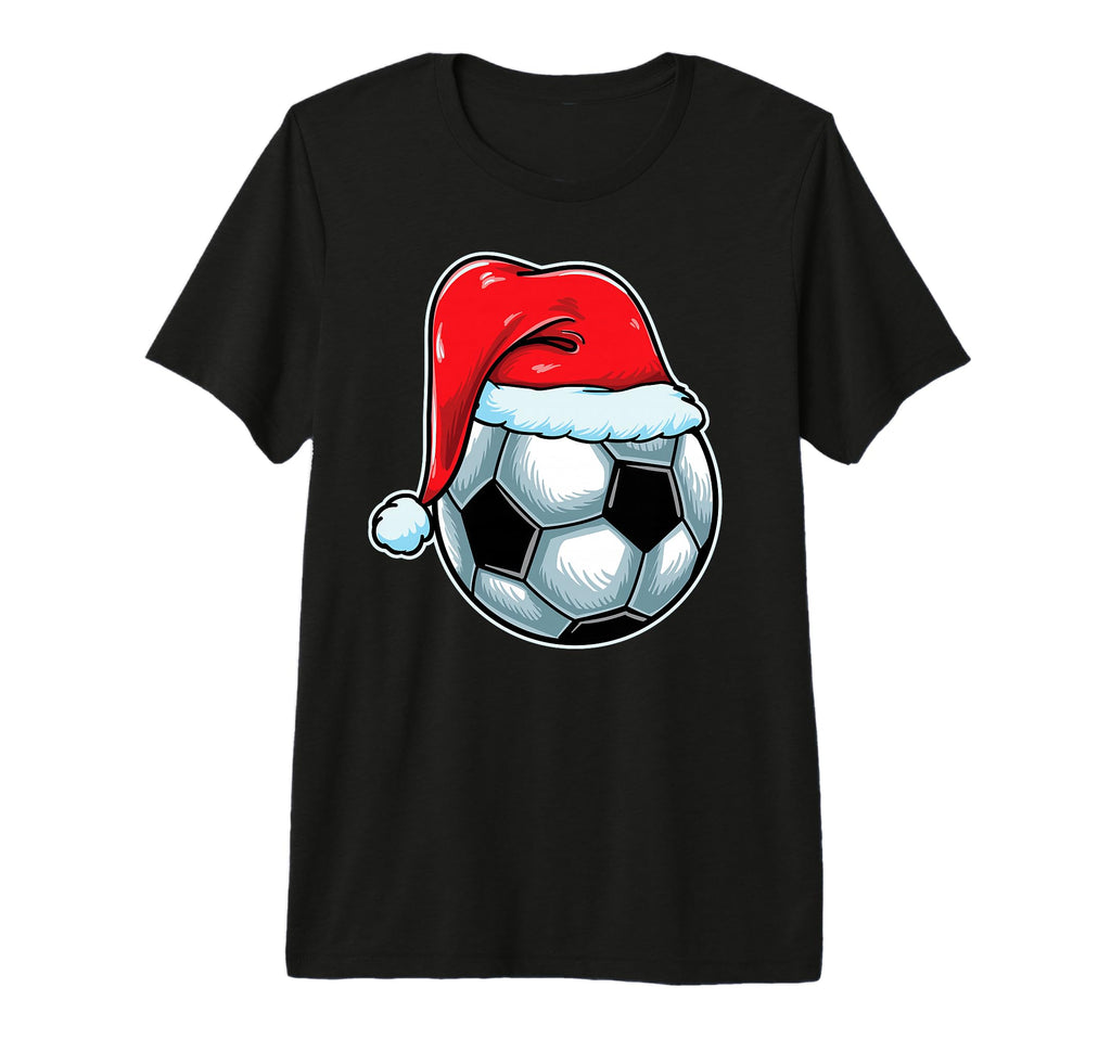 Soccer Ball Santa Hat Lights Coach T-Shirt - Minimalist Print Unisex