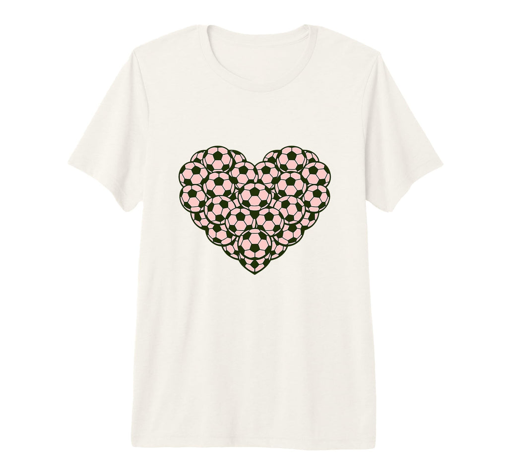 Heart Shaped Soccer Ball Art Tri T-Shirt - Casual Everyday Wear Unisex