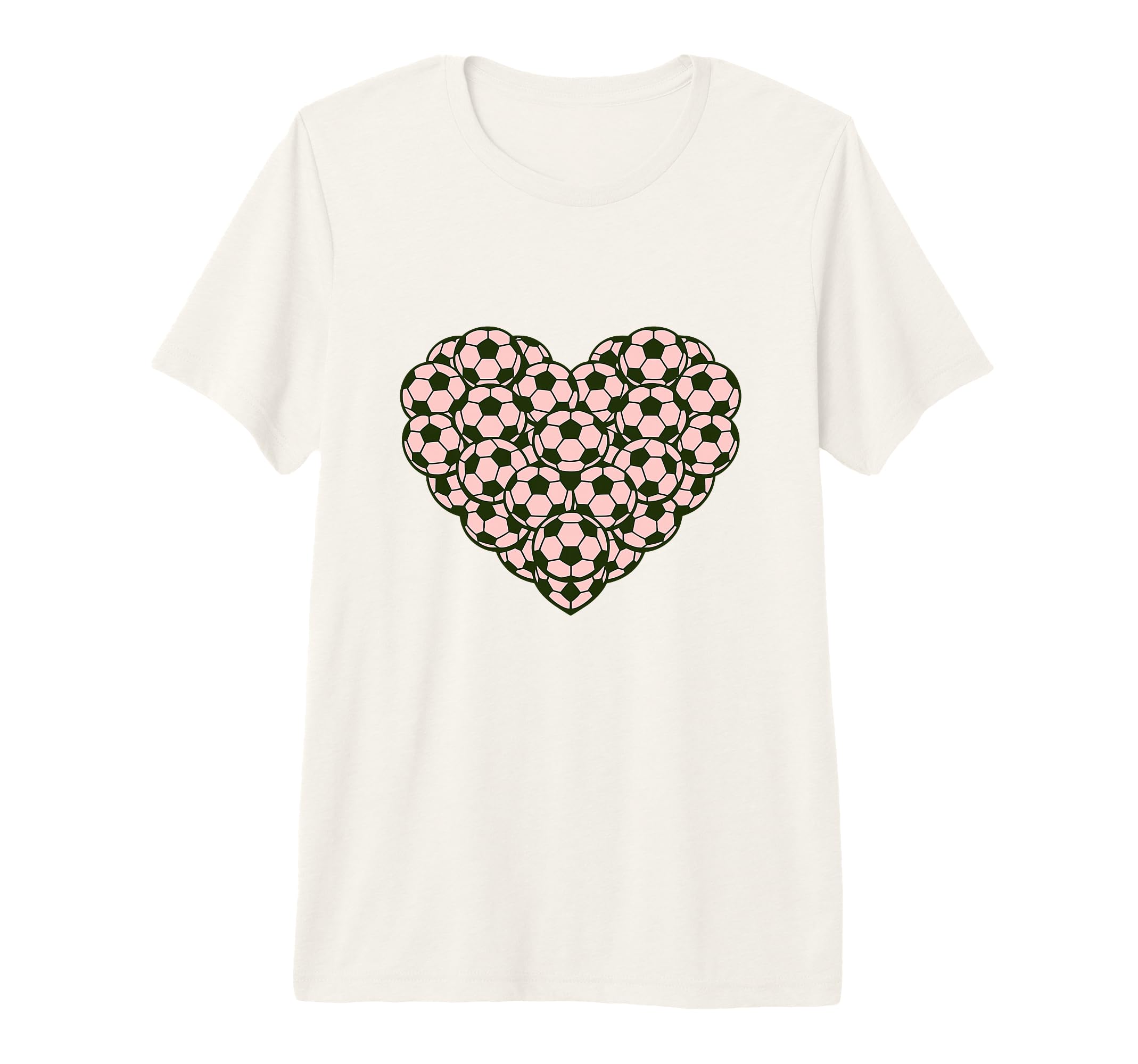 Heart Shaped Soccer Ball Art Tri T-Shirt - Casual Everyday Wear Unisex