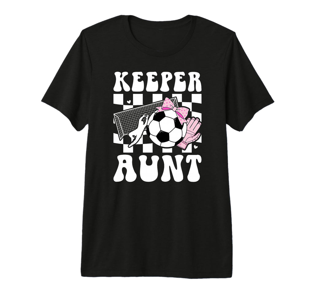 Groovy Soccer Keeper Aunt Soccer Goalie T-Shirt - Custom Art Print Unisex