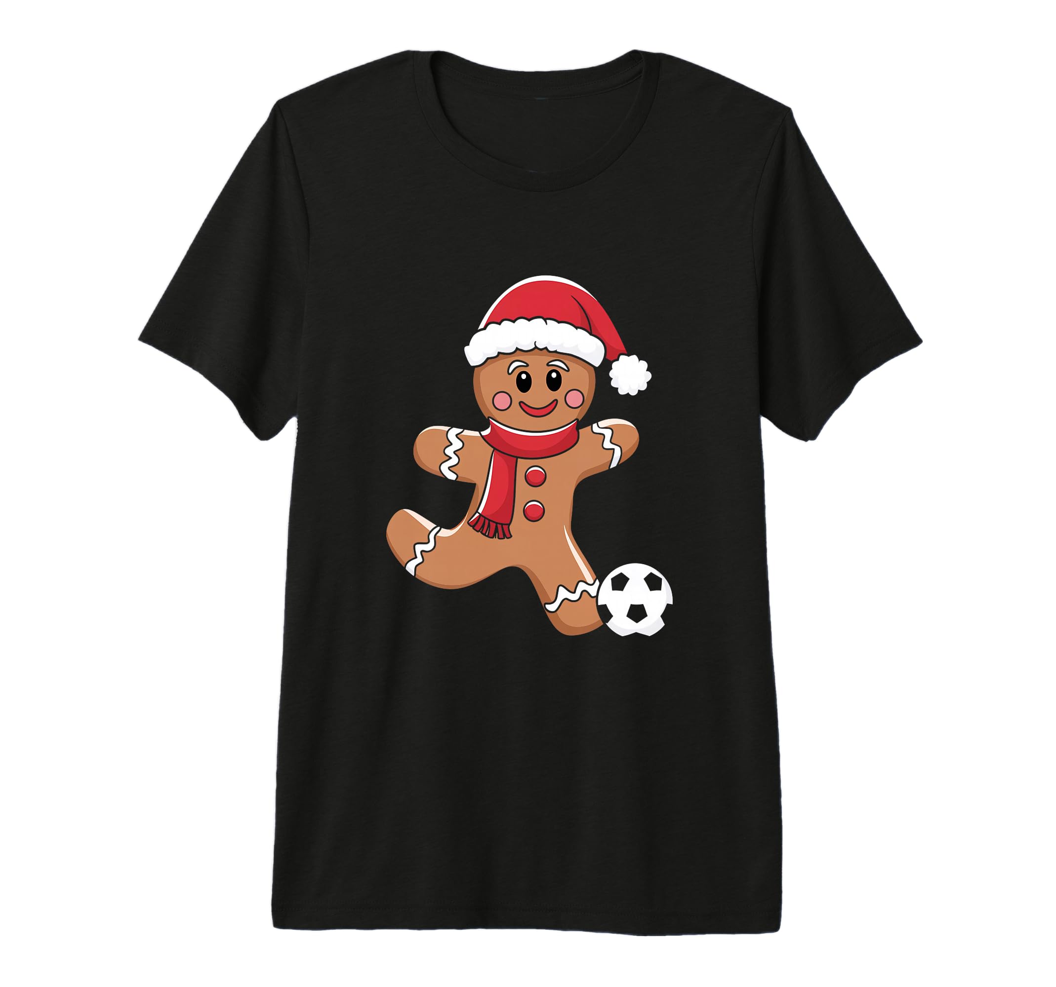 Gingerbread Playing Soccer Tri Blend T-Shirt - Minimalist Print for Adults