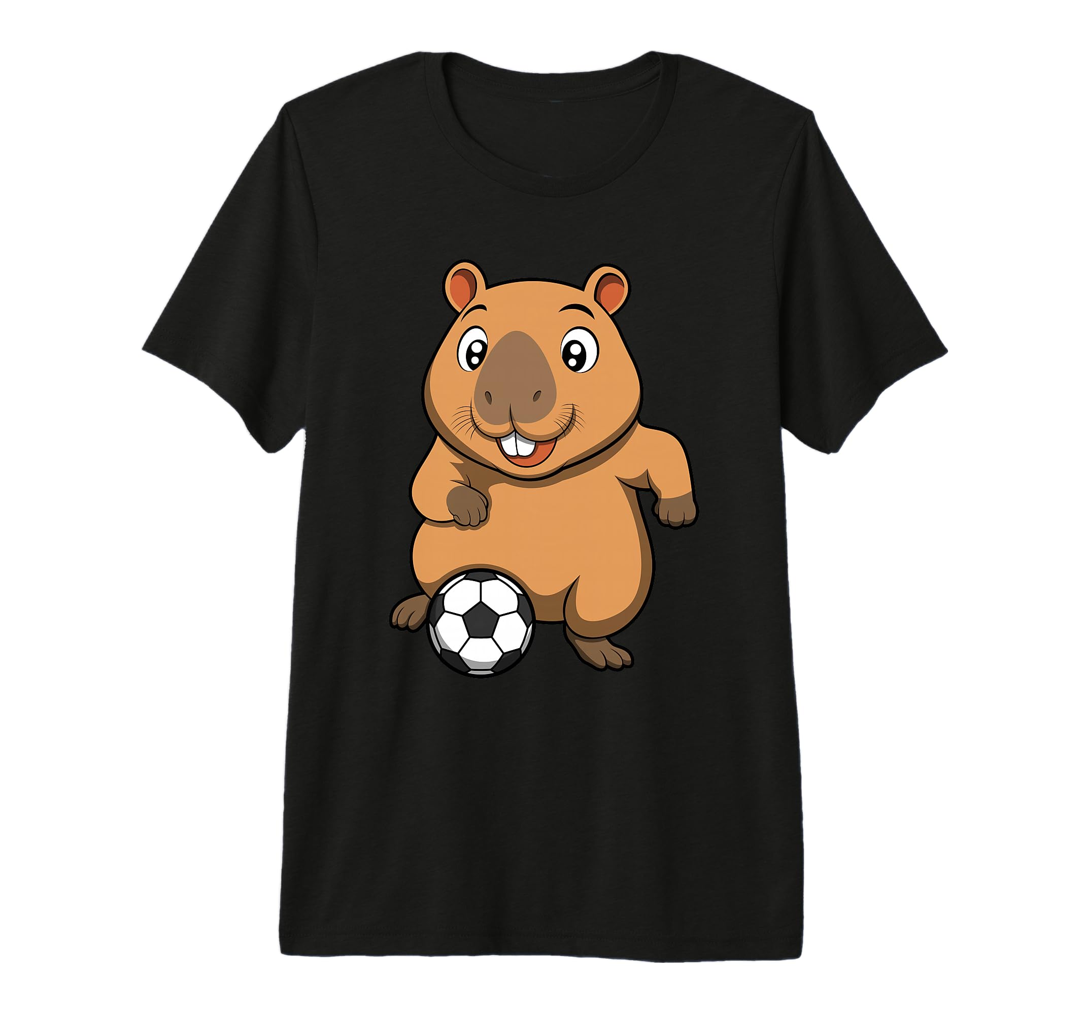 Soccer Capybara Cartoon Funny Water Pig T-Shirt - Unique Graphic Unisex