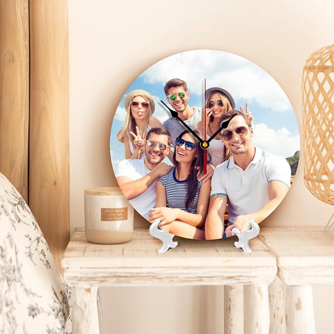 Generic Custom Clocks for Walls Personalized Clocks with Picture Customize Gifts for Kitchen Bathroom Home Family Friends Gifts, 12inch-30cm