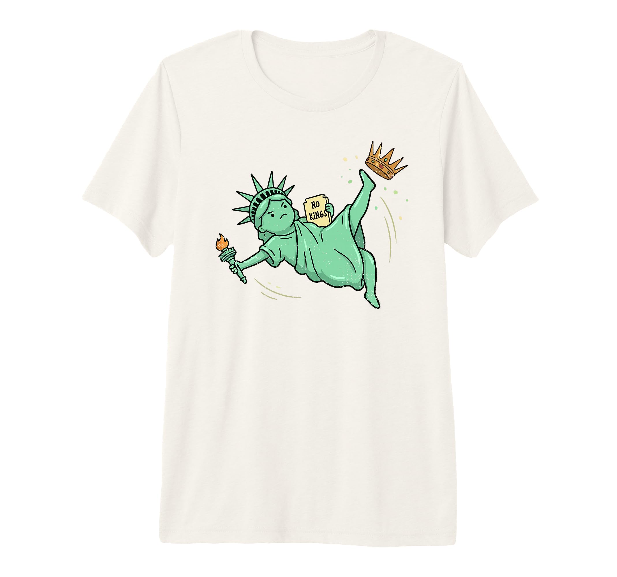No Kings Statue Liberty Soccer Bicycle Kick T-Shirt - Graphic Print Unisex