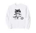 Funny Soccer Raccoon Sunglasses Sweatshirt - Trendy Graphic for Adults