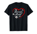 Soccer Aunt Heart Aunt Soccer Player T-Shirt - Minimalist Print Men Women