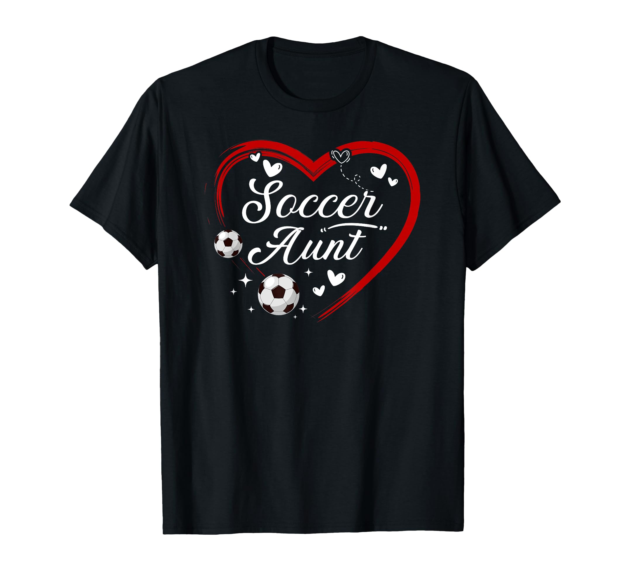 Soccer Aunt Heart Aunt Soccer Player T-Shirt - Minimalist Print Men Women