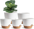 5Pack Self Watering Plant Pots for Lazy People, 7/6.5/6/5.5/5 Inch,White Plastic Self Watering Planter for All Houseplants,Succulent, African Violets,Snake Plants, Flowers and Cactus