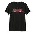 Idaho Soccer Red Text Tri Blend T-Shirt - Minimalist Print for Adults