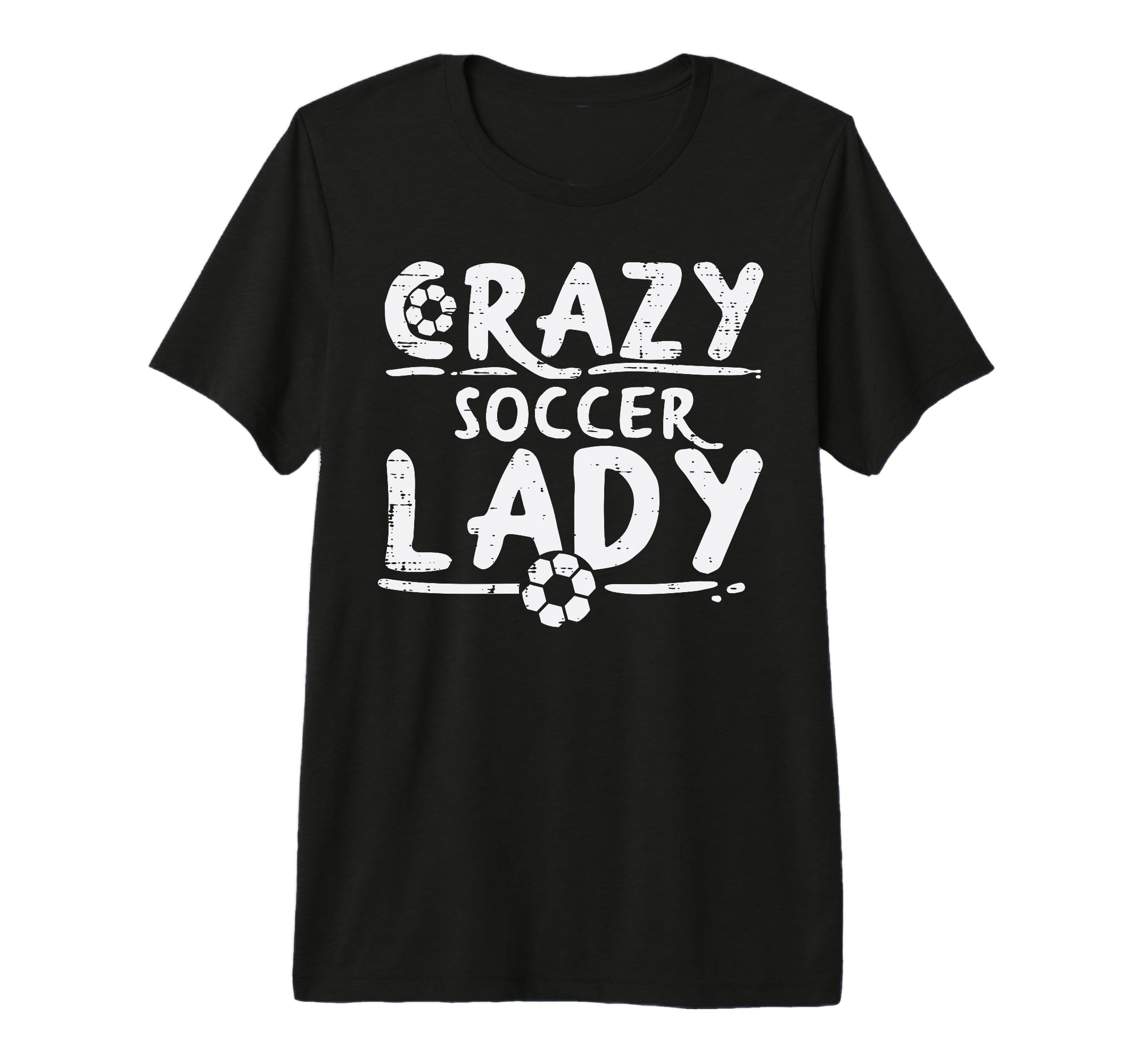 Crazy Soccer Lady Funny Sport T-Shirt - Minimalist Print Men Women