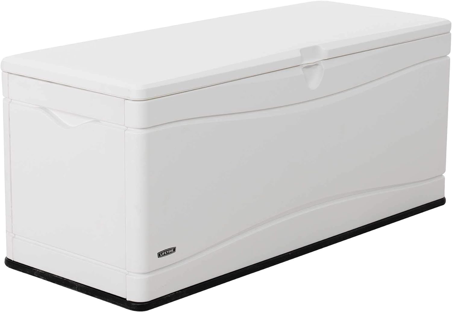 LIFETIME Outdoor Storage Deck Box, 130 Gallon, Arctic White, Lockable, UV-Protected, for Decks and Marine Docks