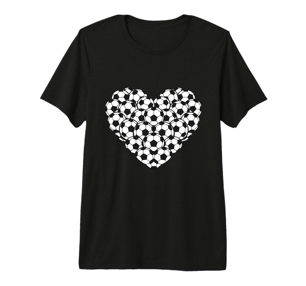 Heart Shaped Soccer Ball Artwork Tri T-Shirt - Minimalist Print Men Women